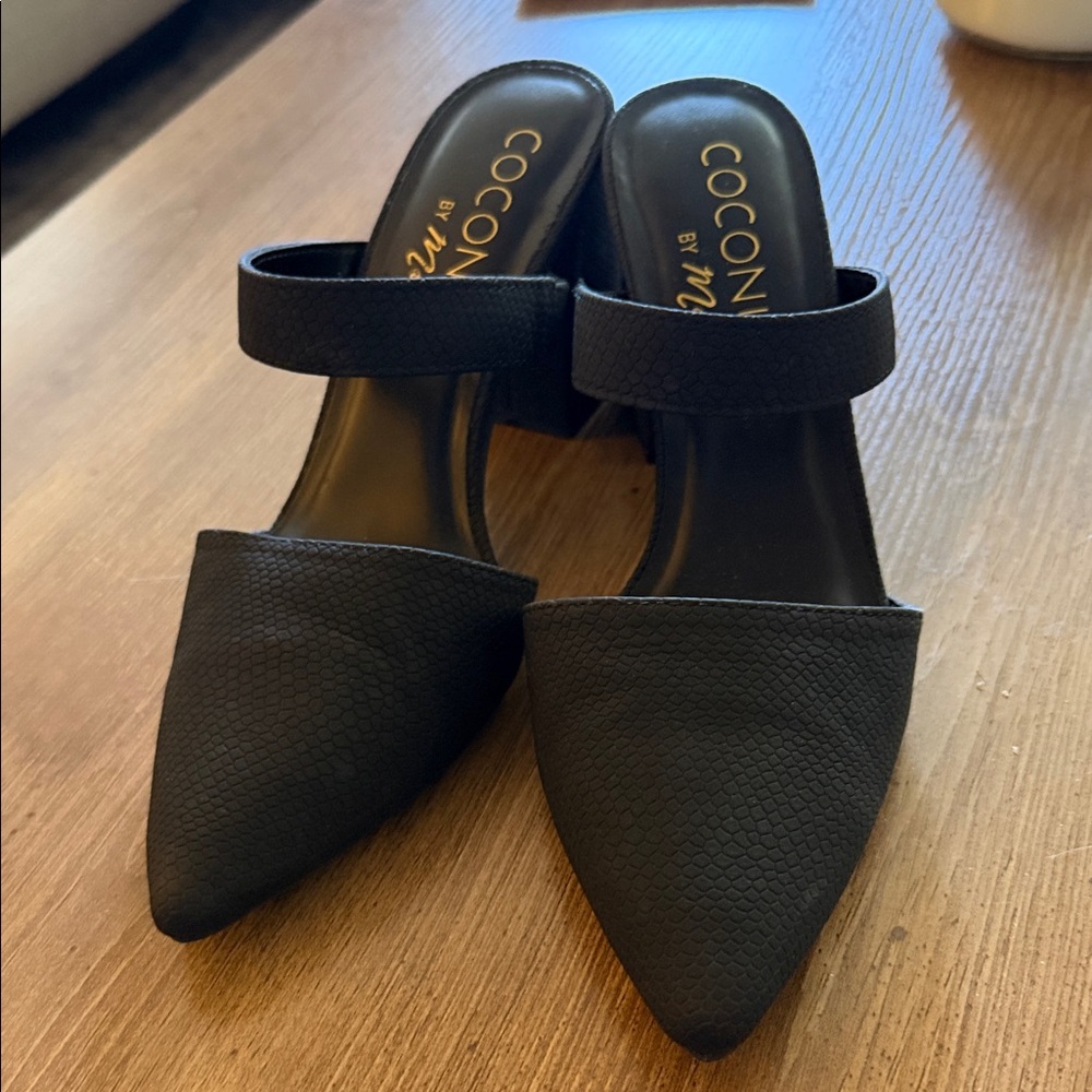 Coconuts by Matisse Black Textured Mules